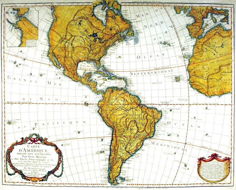 <i>Carte d"Amerique</i>, de Guillaume de L"Isle, Paris, 1822, ano da proclamao da Independncia do Brasil<a style='float:right;color:#ccc' href='https://www3.al.sp.gov.br/repositorio/noticia/03-2008/M-Cartografia-esta carta elabora por guillaume de l isle.jpg' target=_blank><i class='bi bi-zoom-in'></i> Clique para ver a imagem </a>